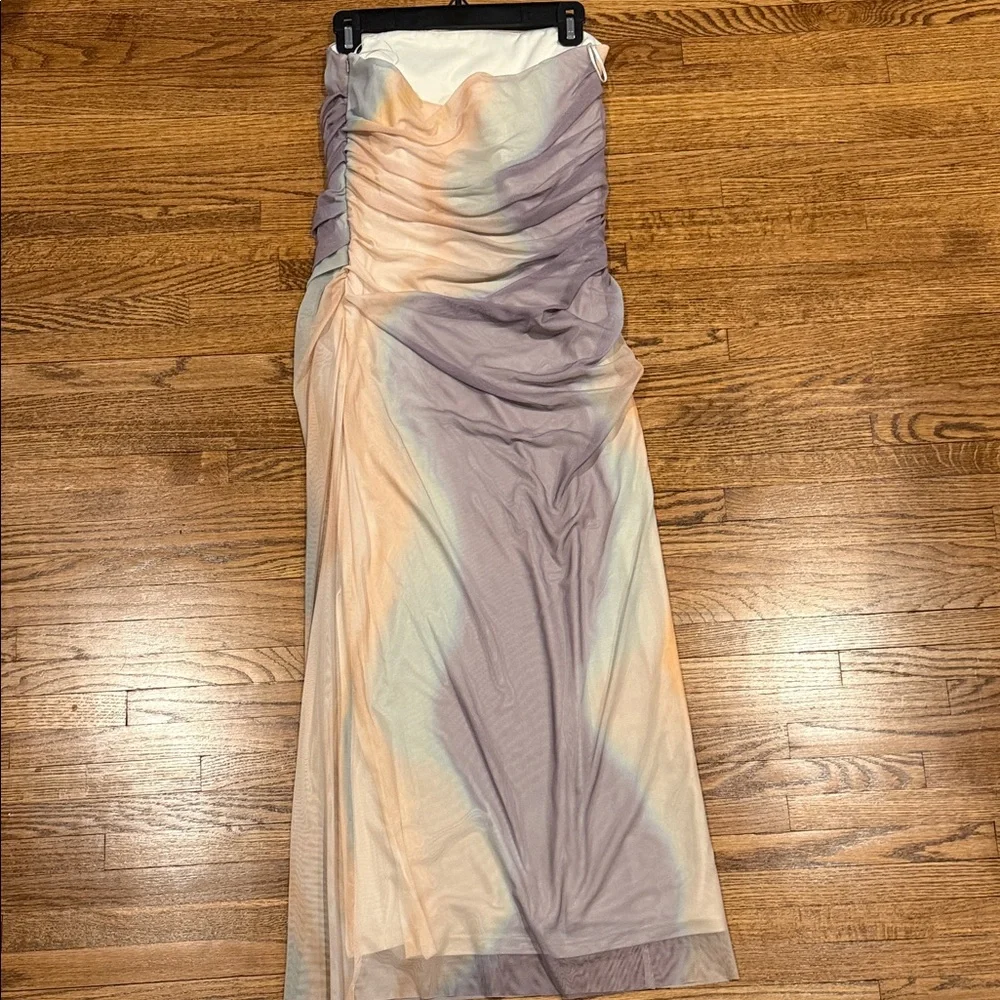 ZARA Strapless Ruched Dress - Picture 2 of 3